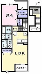 ユーイリーデ 1LDKの間取図画像