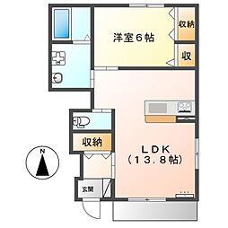 フレシール 1LDKの間取図画像