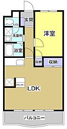 エクレール花村 1LDKの間取図画像