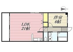 リアライズ山下町 1LDKの間取図画像
