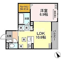 浜松市中央区有玉南町アパート 1LDKの間取図画像