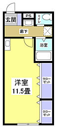 (株)シグマテック東海社員寮A ワンルームの間取図画像