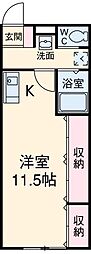(株)シグマテック東海社員寮A ワンルームの間取図画像