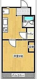 ドミール3 1DKの間取図画像