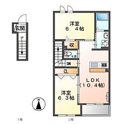 マ・グラン6 2LDKの間取図画像