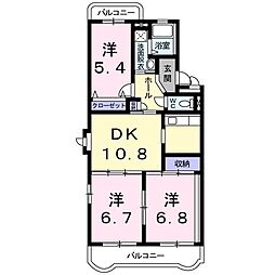 クレール 3DKの間取図画像