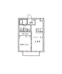 GreenLeaf 1LDKの間取図画像