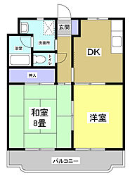 マンションカズ 2DKの間取図画像
