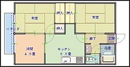 ドリームハウス2 3DKの間取図画像