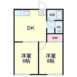 フォーブルパーク 2DKの間取図画像