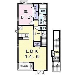 サン・エテルノ2 1LDKの間取図画像