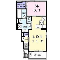 ベルシャンブル 1LDKの間取図画像