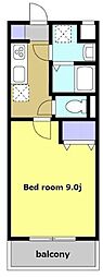 ピンキッシュ 1Kの間取図画像