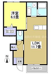 ルージュトブロン 1LDKの間取図画像
