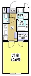 ブリアージュ早出 1Kの間取図画像