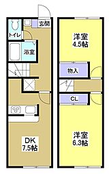グランコート 2DKの間取図画像
