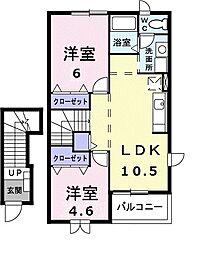ルーナ1 2LDKの間取図画像
