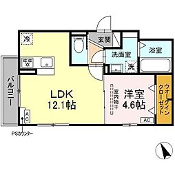 D-Hills小池 1LDKの間取図画像
