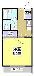 ニューバロン1 1Kの間取図画像