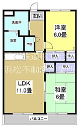 グランメール早出 2LDKの間取図画像