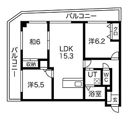 ライフ第5マンション大平台 3LDKの間取図画像