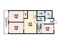 シティープラザ浜松 3LDKの間取図画像