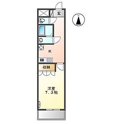 クレストール1 1Kの間取図画像