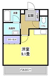 ラフォーレ百園 1Kの間取図画像