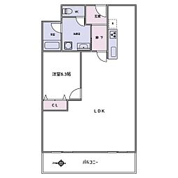 ストーク天神ハイム 2LDKの間取図画像