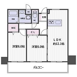 アルカディーナ天満橋リバーサイド 2LDKの間取図画像