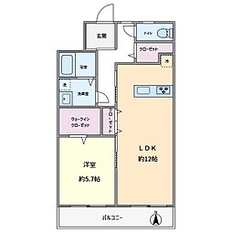 住吉ニューライフ 1LDKの間取図画像