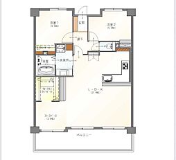 藤和ハイタウン戸坂弐番館 2LDKの間取り