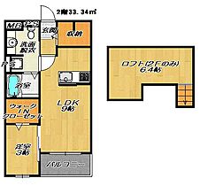 大阪府大東市野崎4丁目（賃貸アパート1LDK・2階・33.34㎡） その2