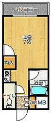 メゾン錦 1Kの間取図画像