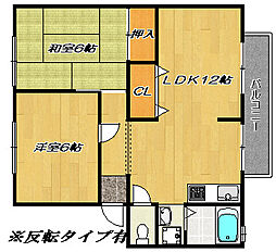 灰塚パークサイドビレッジ 2LDKの間取図画像