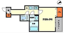 JR片町線(学研都市線) 鴻池新田駅 徒歩9分の賃貸アパート 2階1Kの間取り