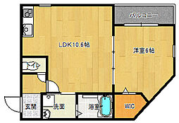 JR片町線(学研都市線) 野崎駅 徒歩1分の賃貸アパート 1階1LDKの間取り