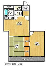 アーバンSライフ 2LDKの間取図画像