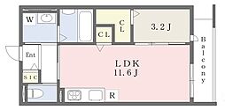 プリュメ 1LDKの間取図画像
