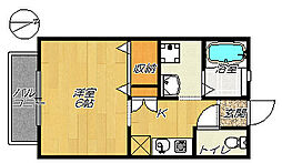 コージィーコート住道 1Kの間取図画像