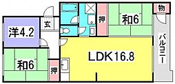 卸センターＤ棟 2階3LDKの間取り