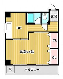 原電ビル 1DKの間取図画像
