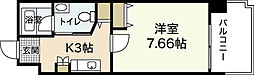 ジェイシティ八丁堀 7階1Kの間取り
