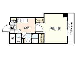 VillaOasis 1Kの間取図画像