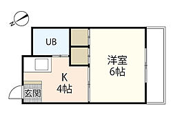 大須ハイツ 1Kの間取図画像