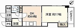 山本ビル 1DKの間取図画像