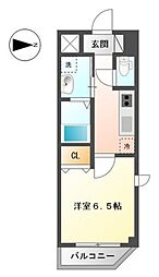 レコルト住吉 1Kの間取図画像