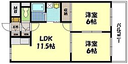 マルベリーヒルズ 2LDKの間取図画像