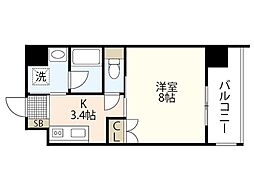 VillaOasis-Ujina 1Kの間取図画像