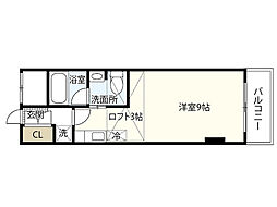 エクセリア舟入本町 ワンルームの間取図画像